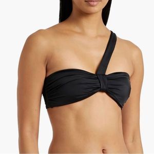 Onia Lauren one-shoulder gathered bikini top